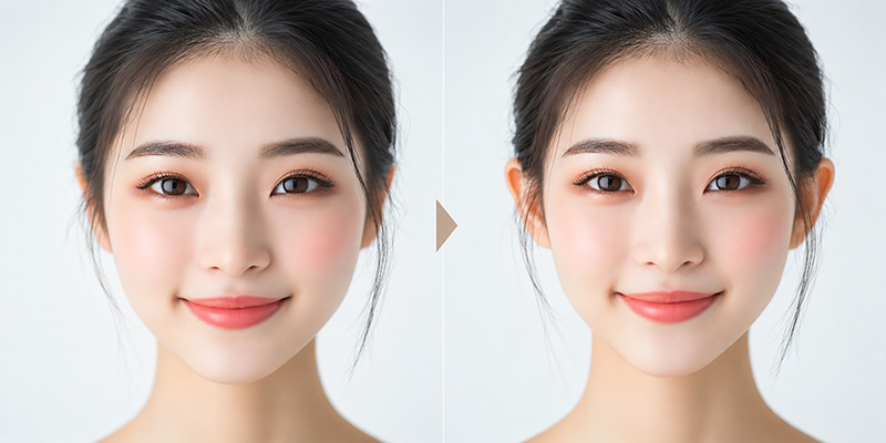 視覚的効果を活用した小顔治療